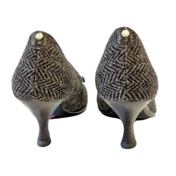 SOFFT brown herringbone kitten heels sz 6 - Picture 4 of 10